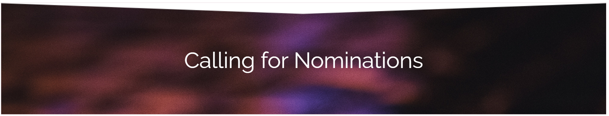 Call for nominations banner